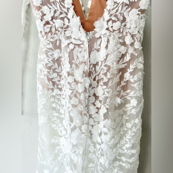 Galina Signature Embroidered Floral Illusion Bodysuit Wedding Dress - Picture 13 of 17